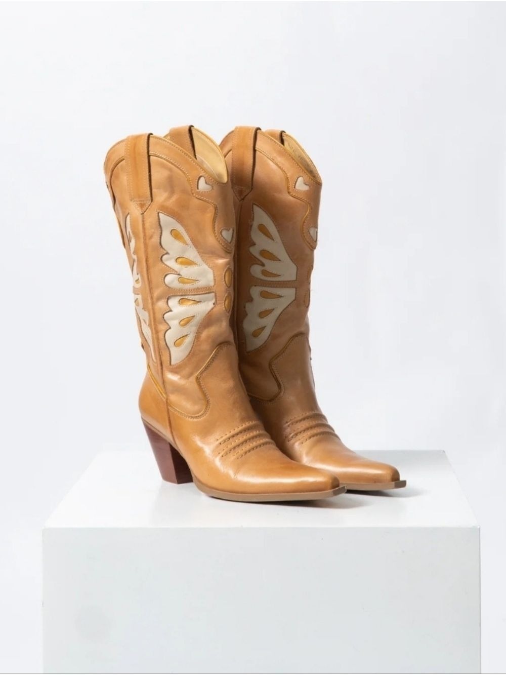 Vintage 90’s Nine West Leather Cowboy Boots, Size 7M